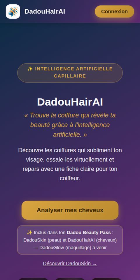 DadouHairAI — actual mobile screenshot